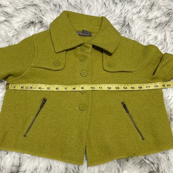NWOT Kenar Wool Moss Green Cropped Jacket S - Picture 11 of 15